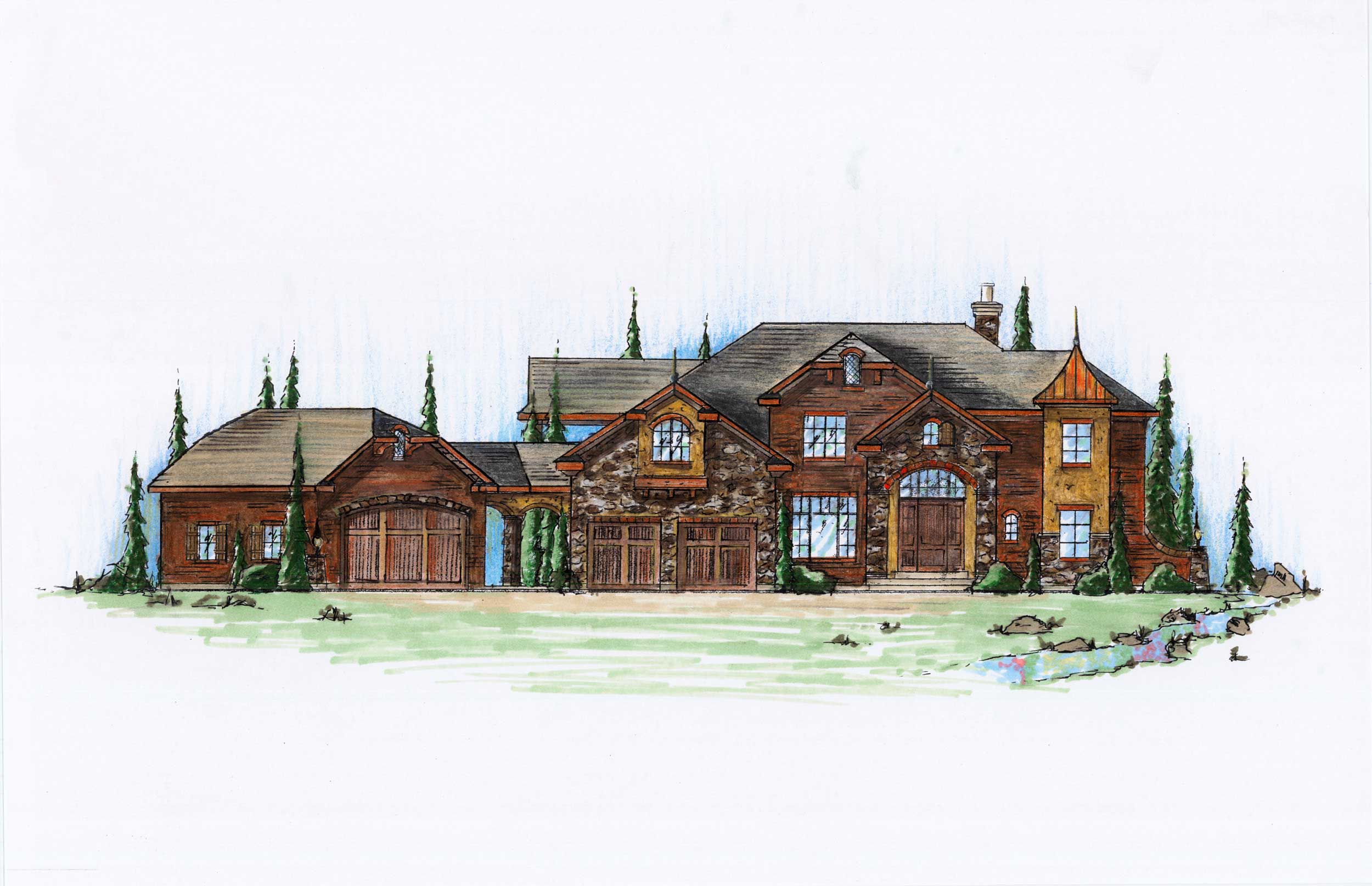 Color Rendering of this house plan