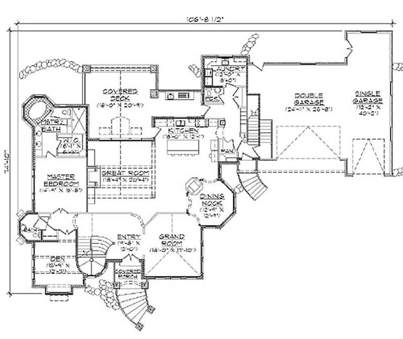 Floor Plan First Story of European Plan #135-1119