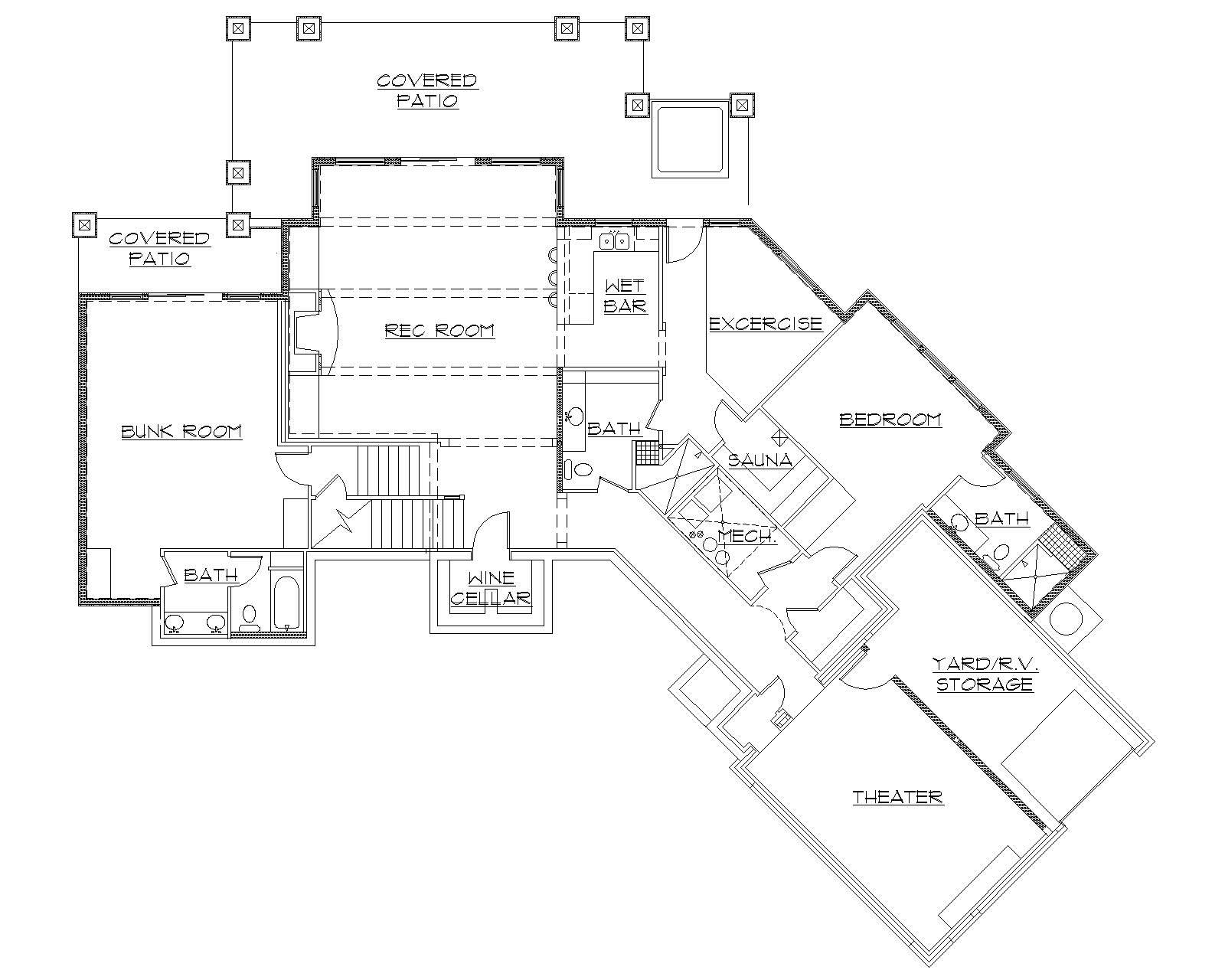 Floor Plan Basement of Plan #135-1122