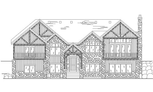 Home Plan Rear Elevation of this 2-Bedroom,2220 Sq Ft Plan -135-1123