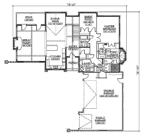 Main Level of Rustic Plan #135-1123