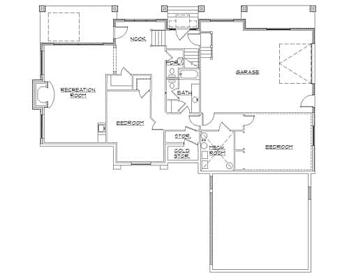 Basement of Rustic Plan #135-1123