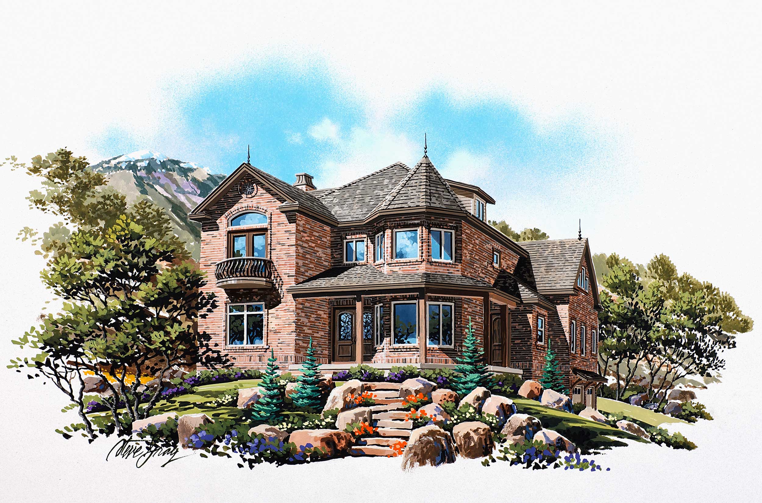Front View of this 5-Bedroom, 4178 Sq Ft Plan - 135-1124
