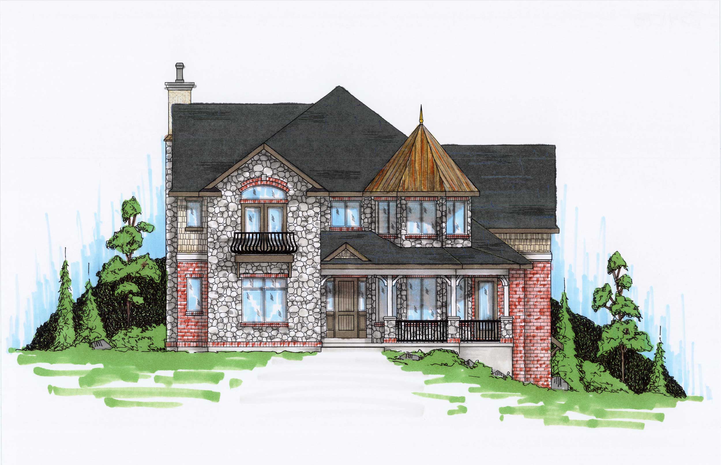 Color Rendering of this house plan