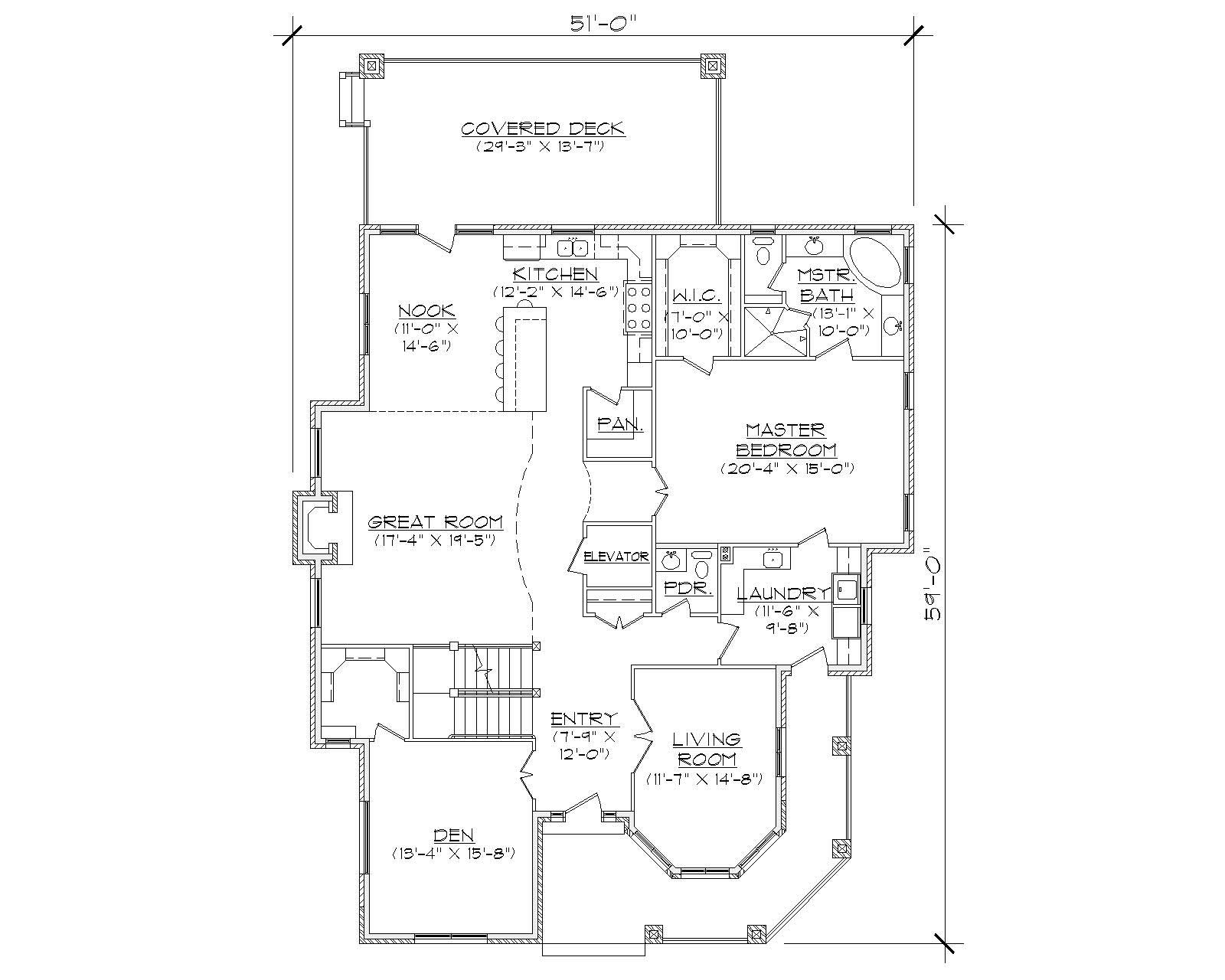 Floor Plan First Story of Luxury Plan #135-1124