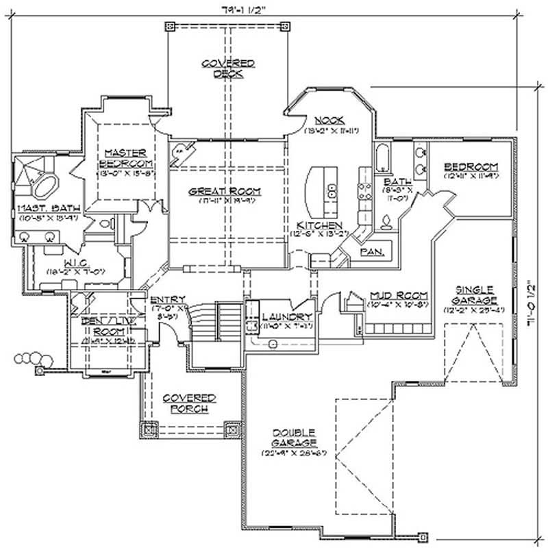 Floor Plan First Story of Plan #135-1126