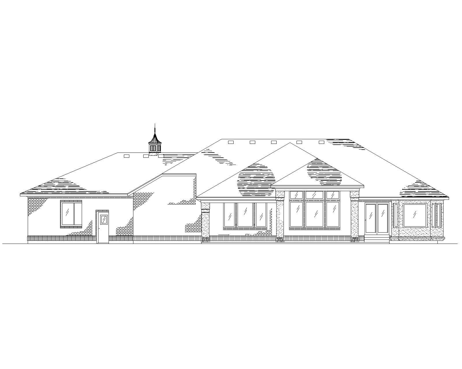 Home Plan Rear Elevation of this 4-Bedroom,2270 Sq Ft Plan -135-1138