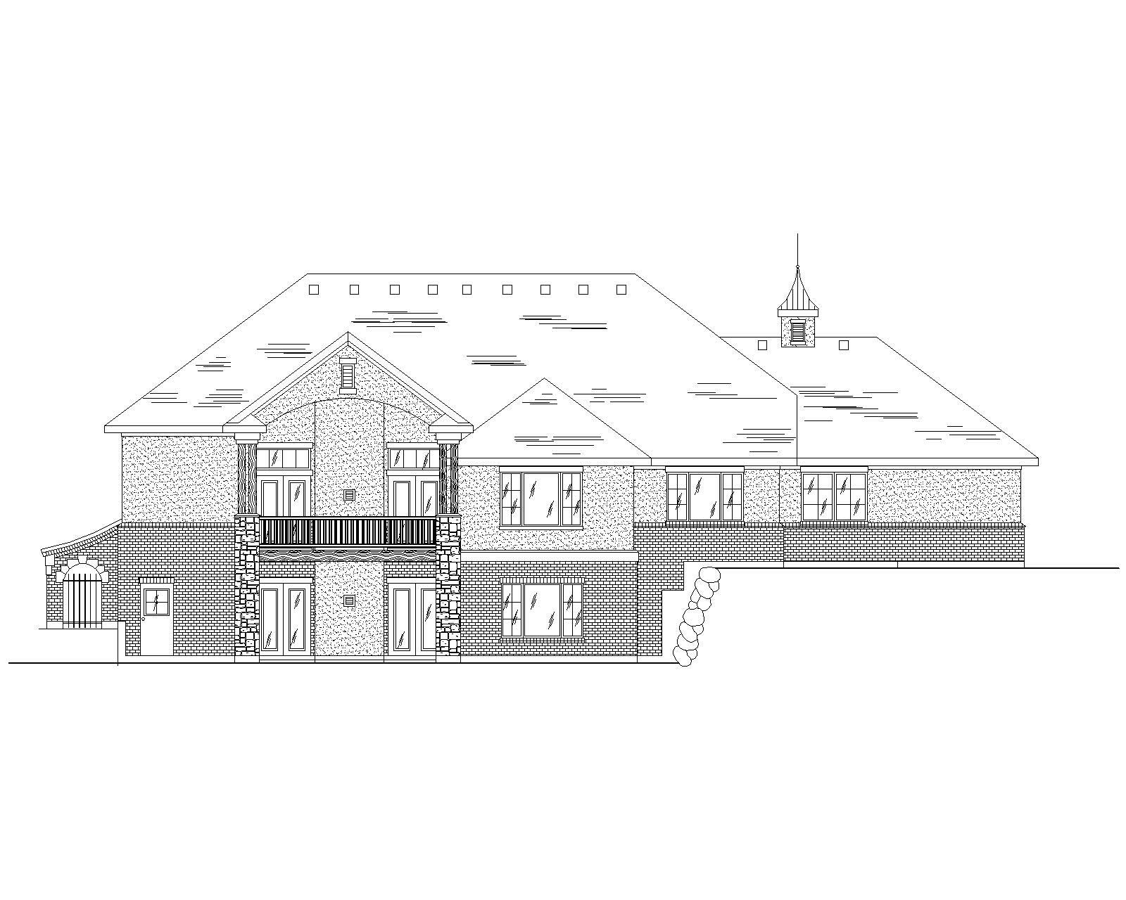 Home Plan Rear Elevation of this 5-Bedroom,2247 Sq Ft Plan -135-1139