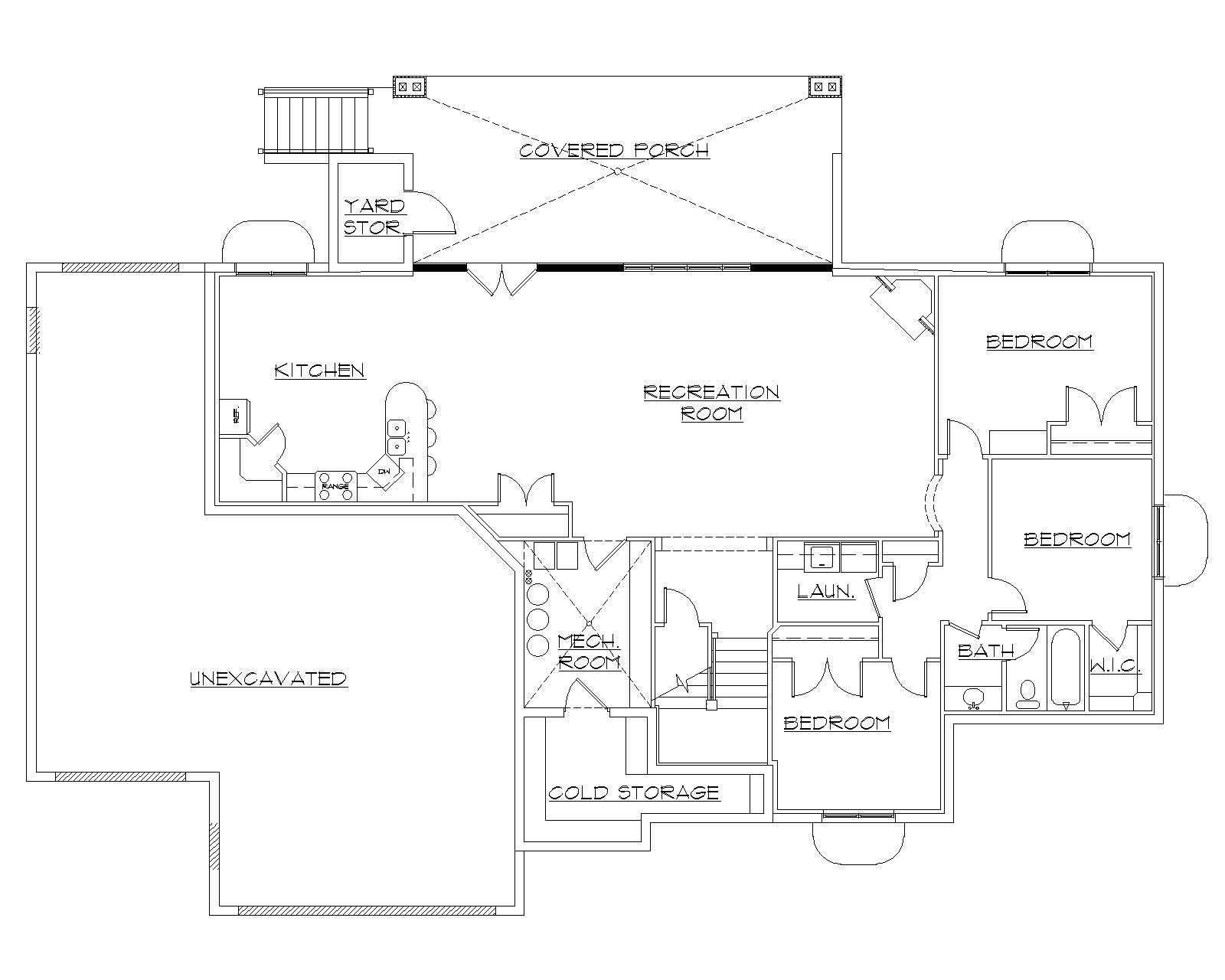 Floor Plan Second Story of Ranch Plan #135-1146