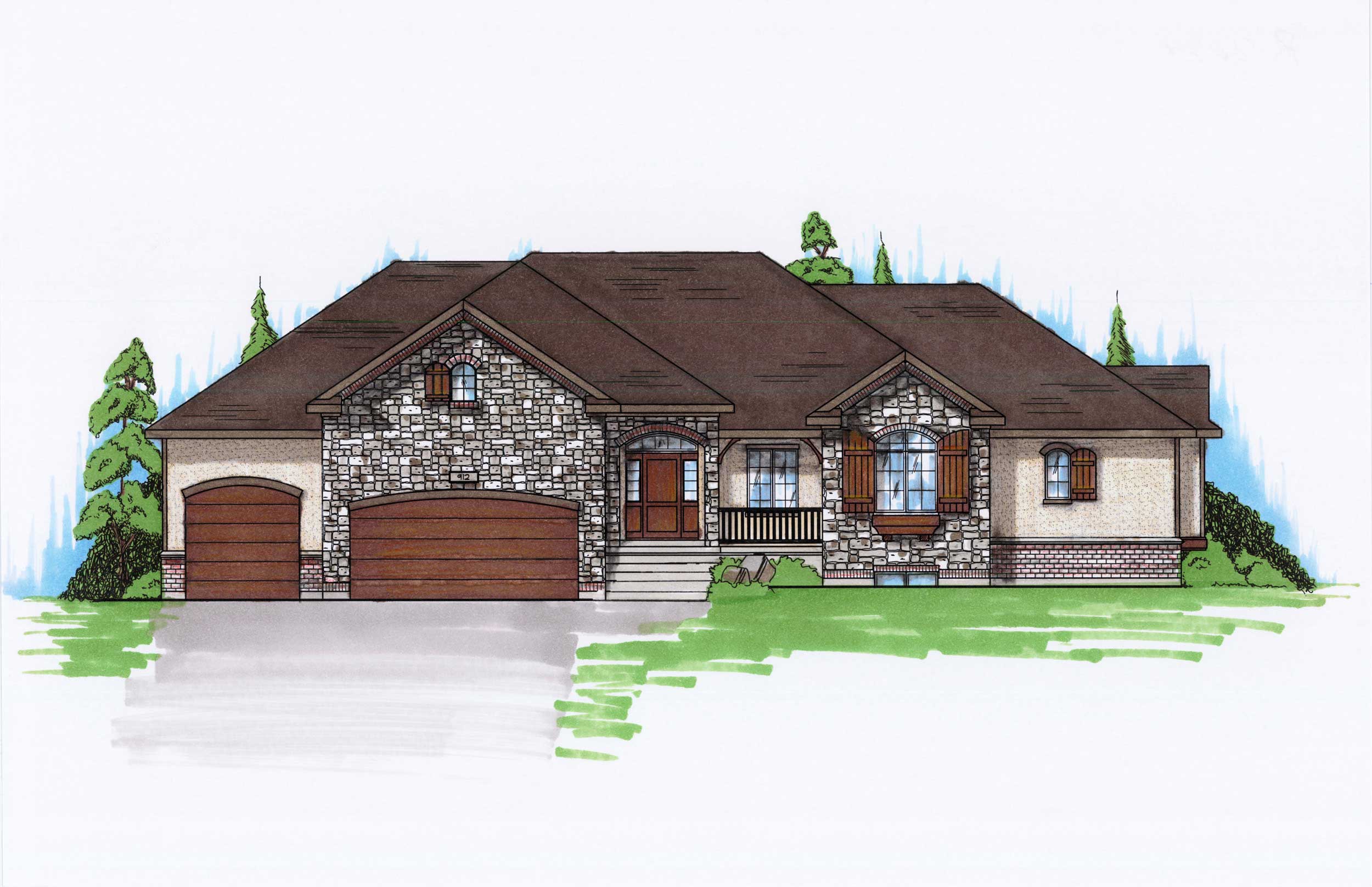 Color Rendering of this house plan