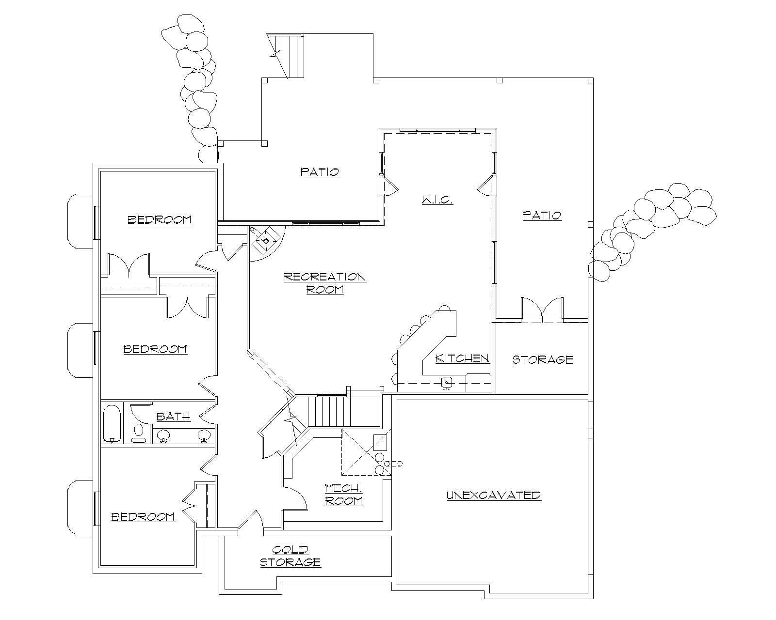 Floor Plan Second Story of Country Plan #135-1147