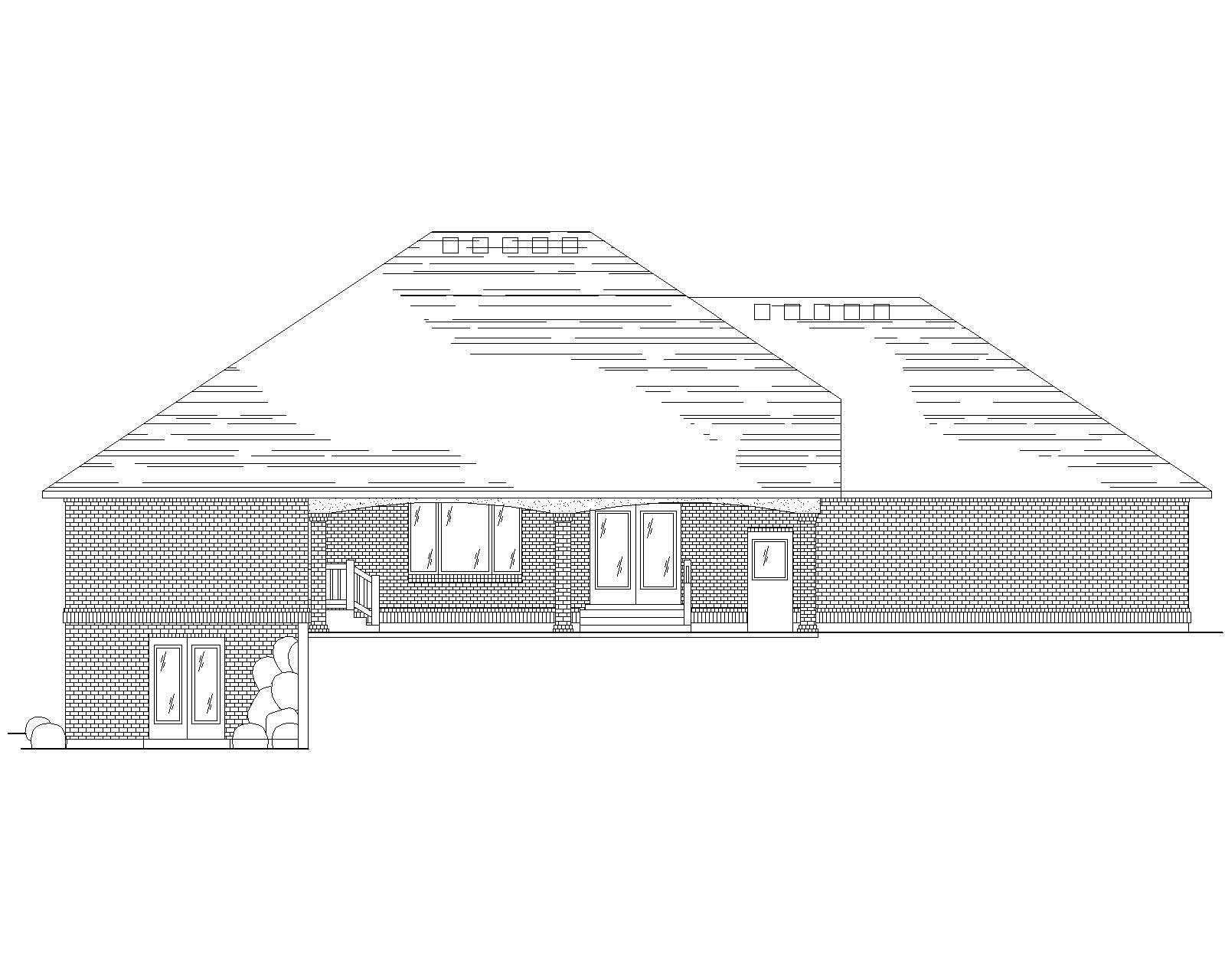 Home Plan Rear Elevation of this 5-Bedroom,2060 Sq Ft Plan -135-1148