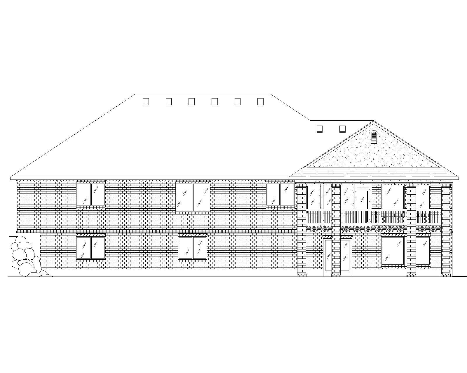 Home Plan Rear Elevation of this 3-Bedroom,1991 Sq Ft Plan -135-1149