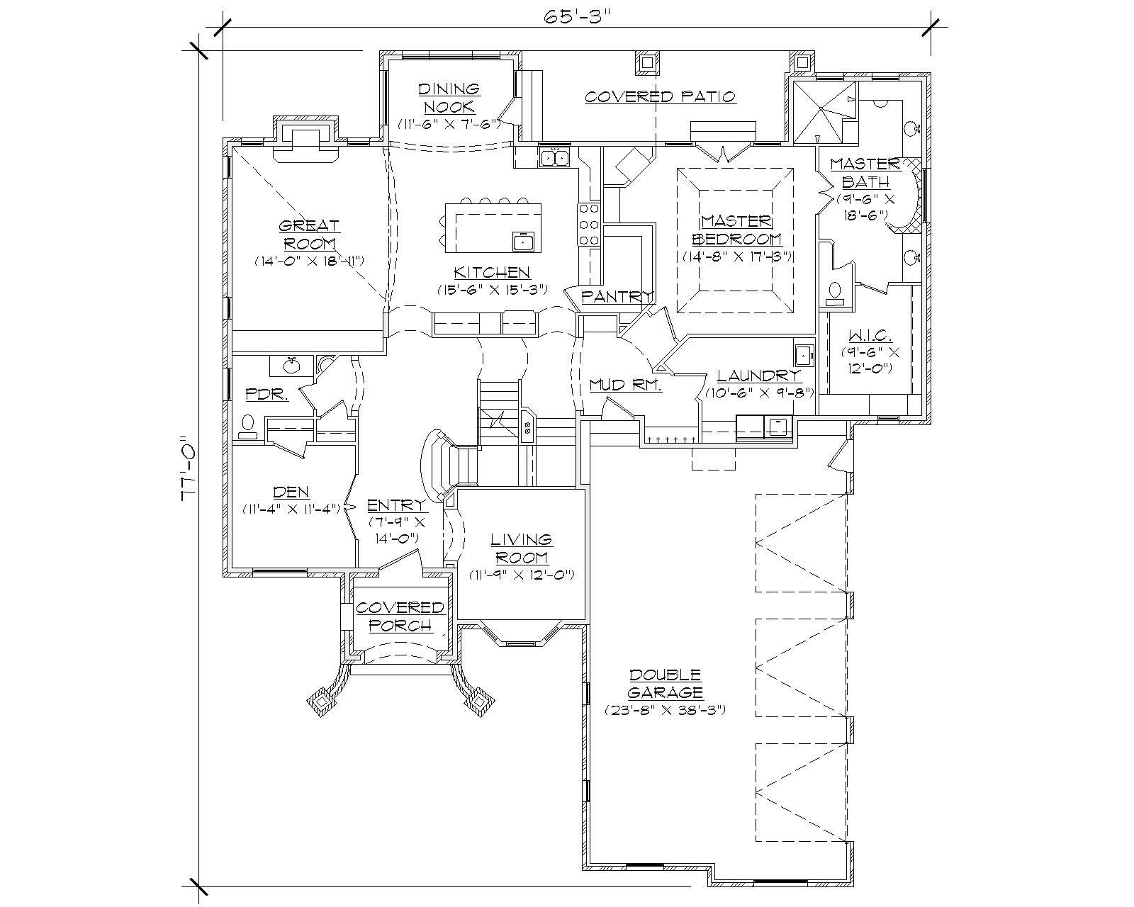 Floor Plan First Story of European Plan #135-1152