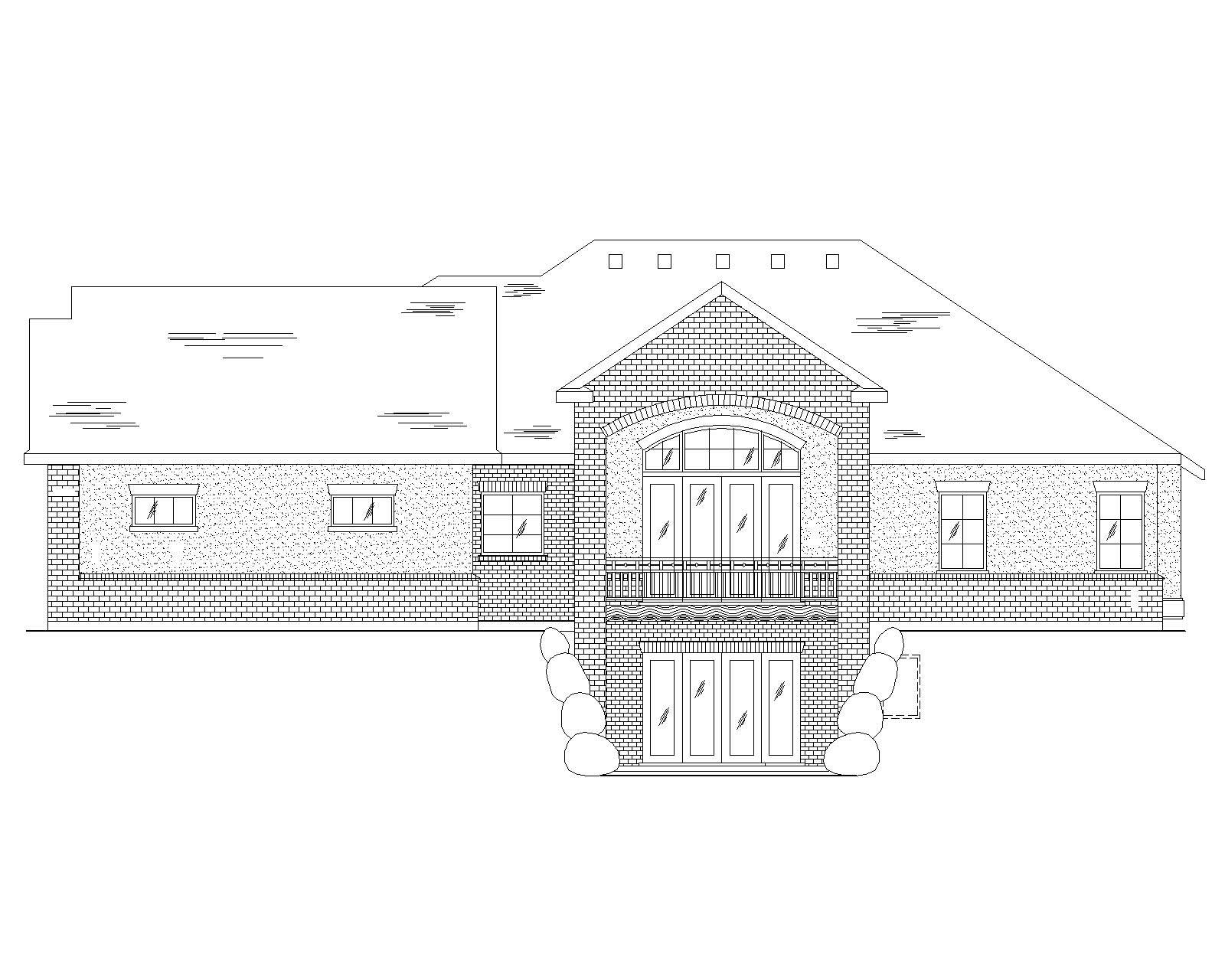 Home Plan Rear Elevation of this 5-Bedroom,2194 Sq Ft Plan -135-1153