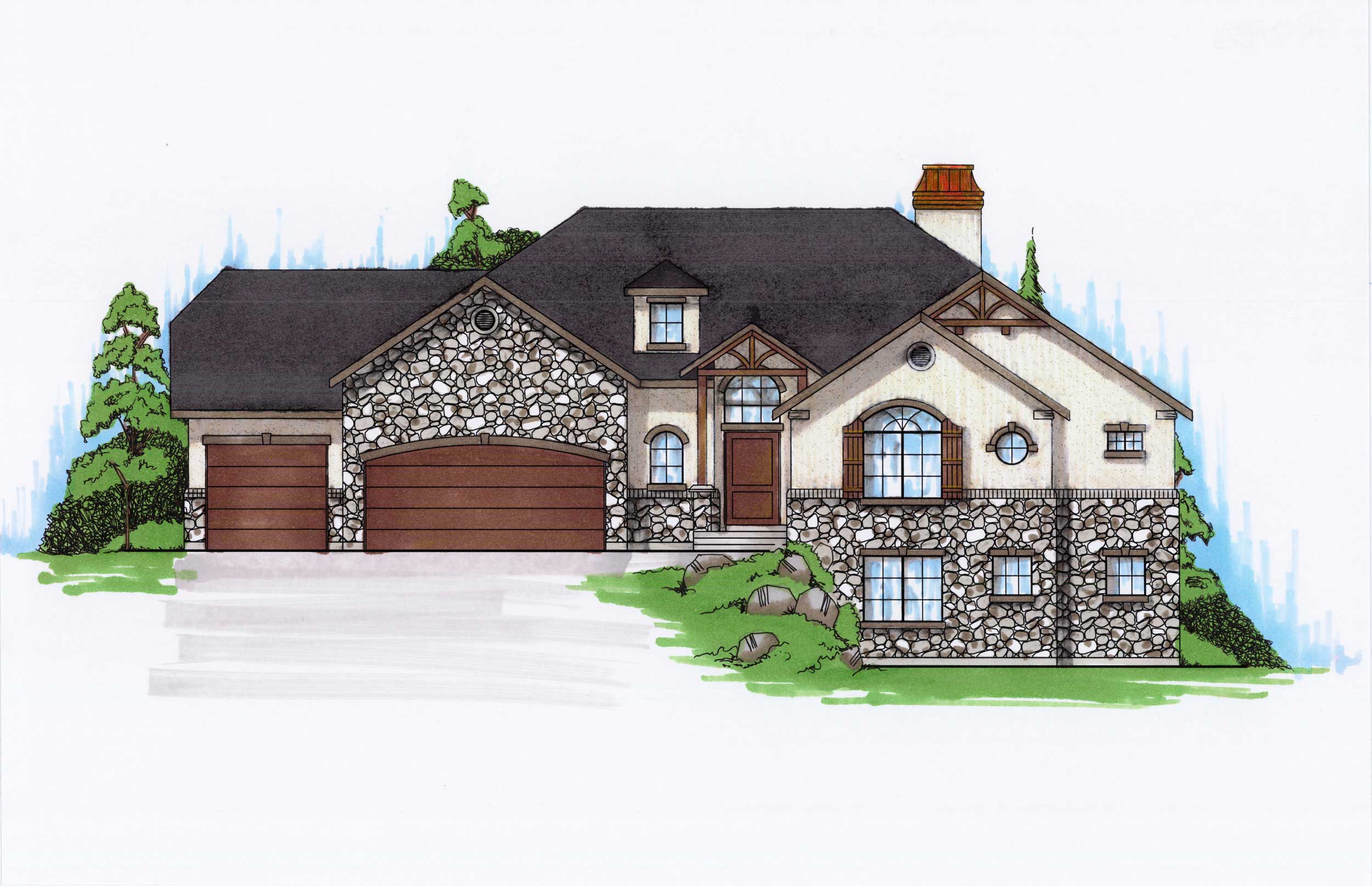 Color Rendering of this house plan