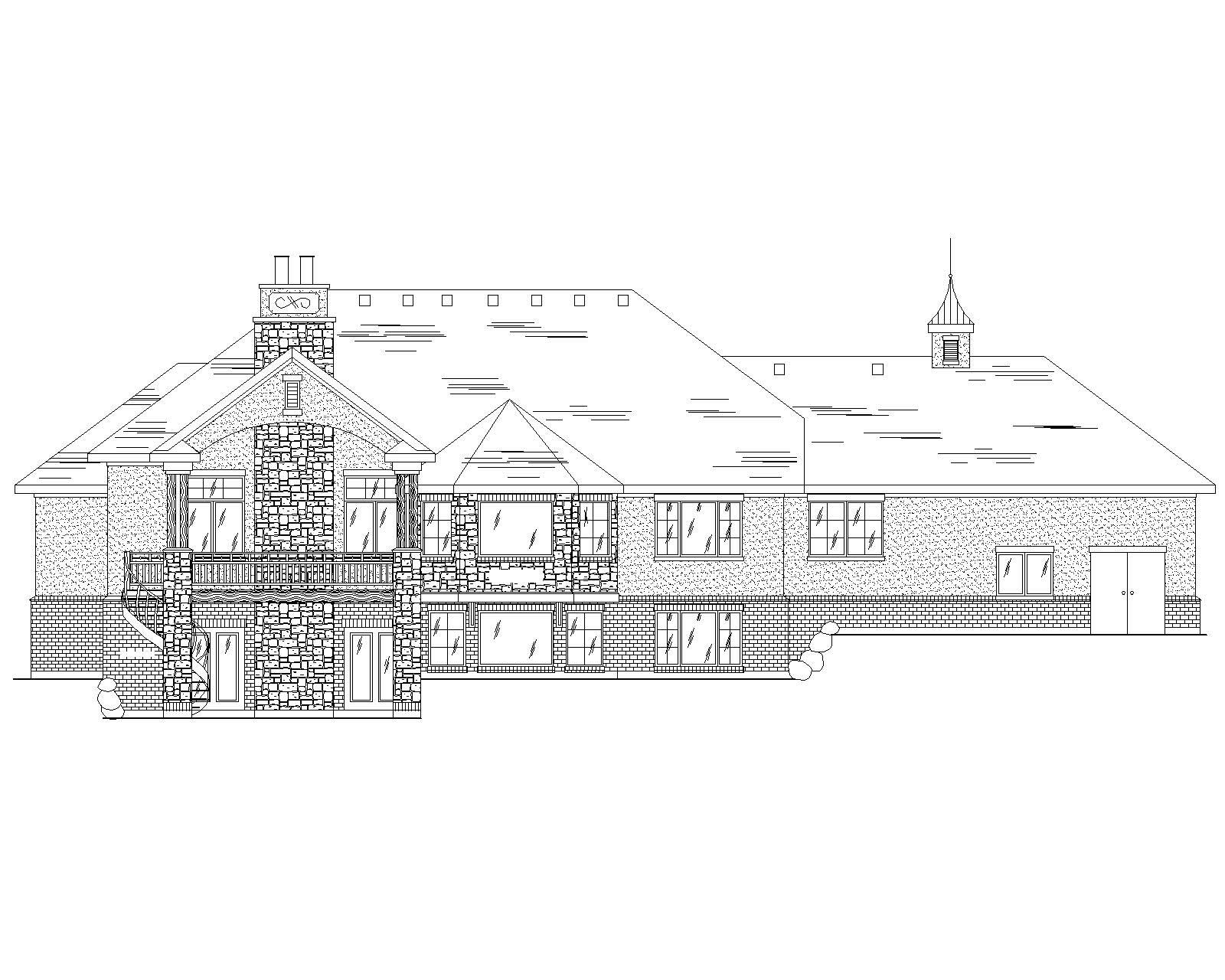 Home Plan Rear Elevation of this 5-Bedroom,2113 Sq Ft Plan -135-1159