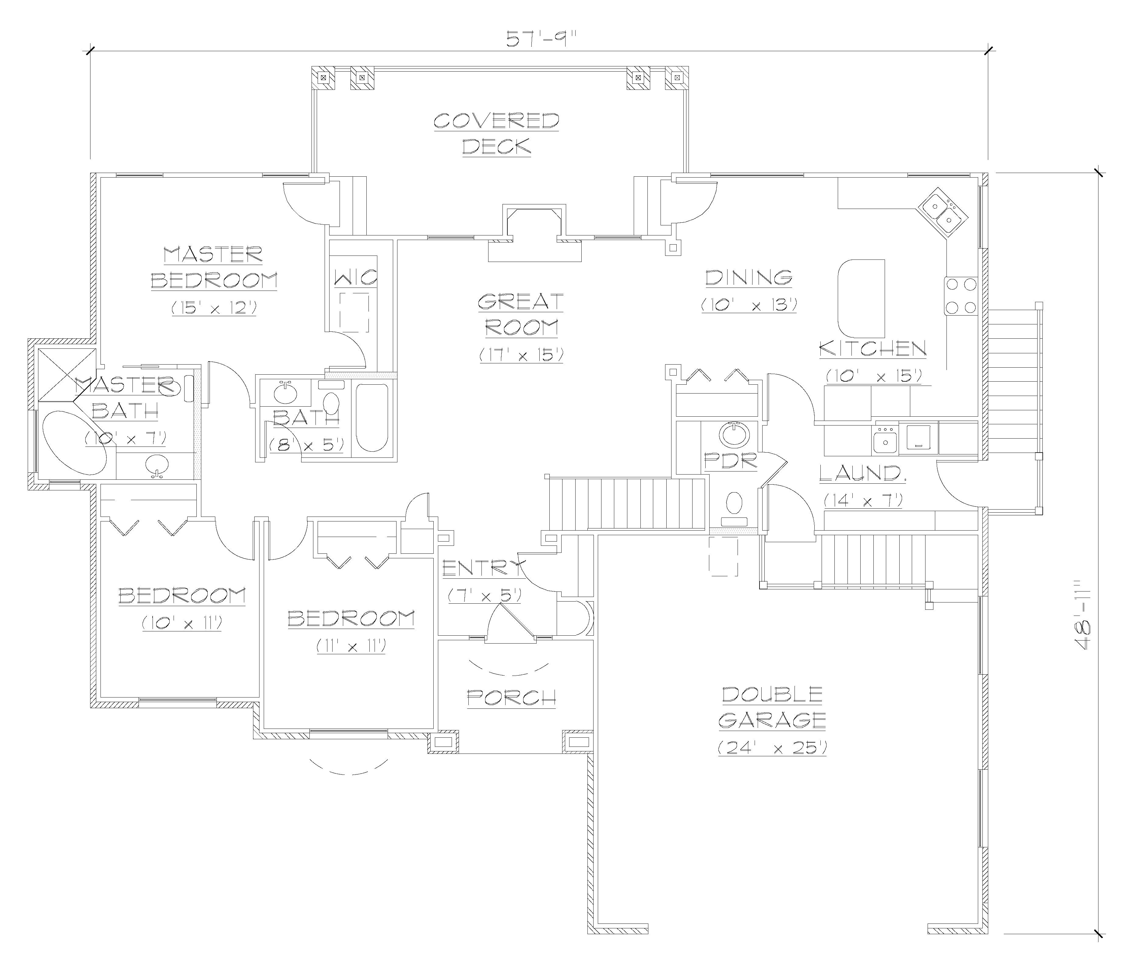 Floor Plan First Story of Small House Plans #135-1160