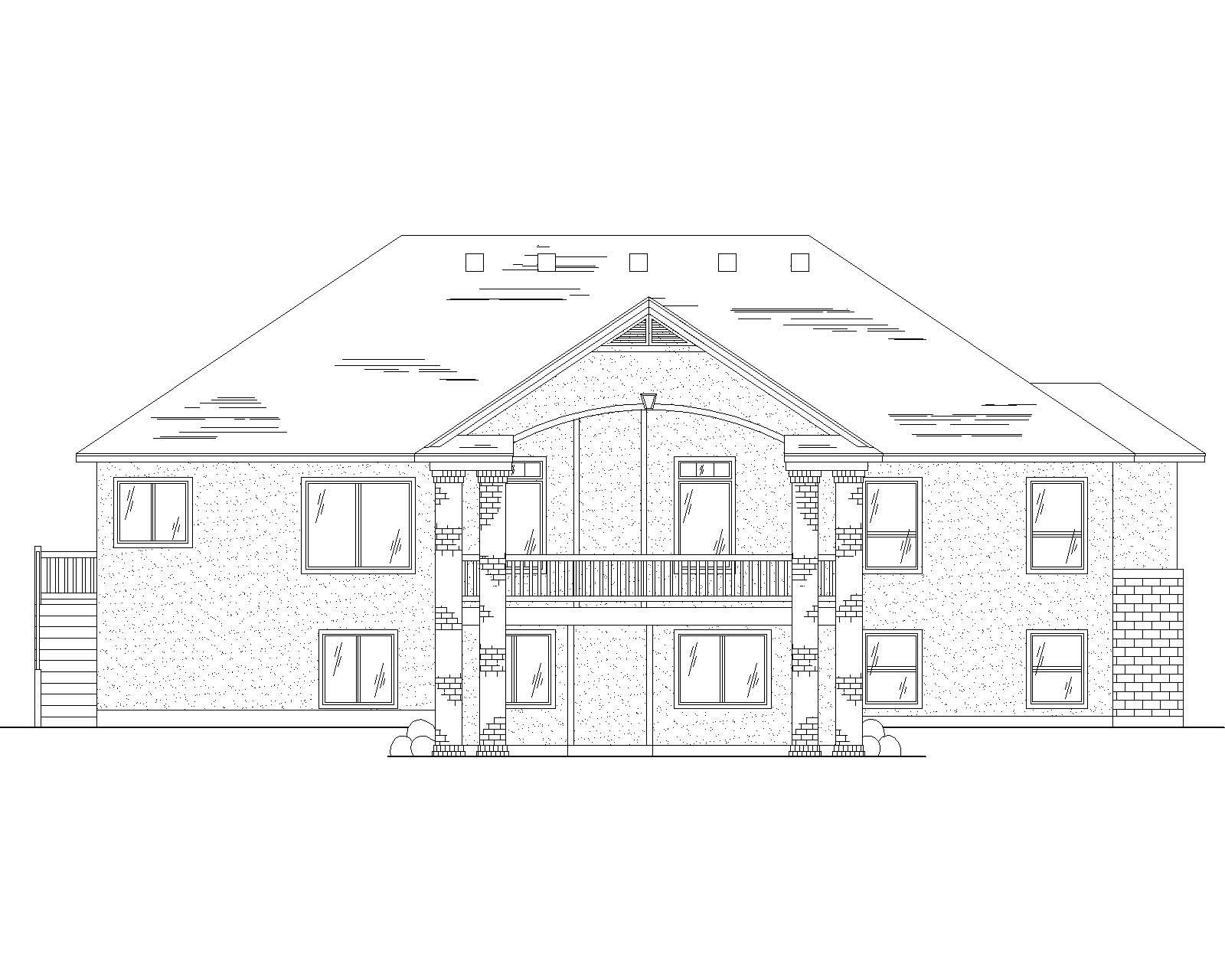 Home Plan Rear Elevation of this 5-Bedroom,1644 Sq Ft Plan -135-1160