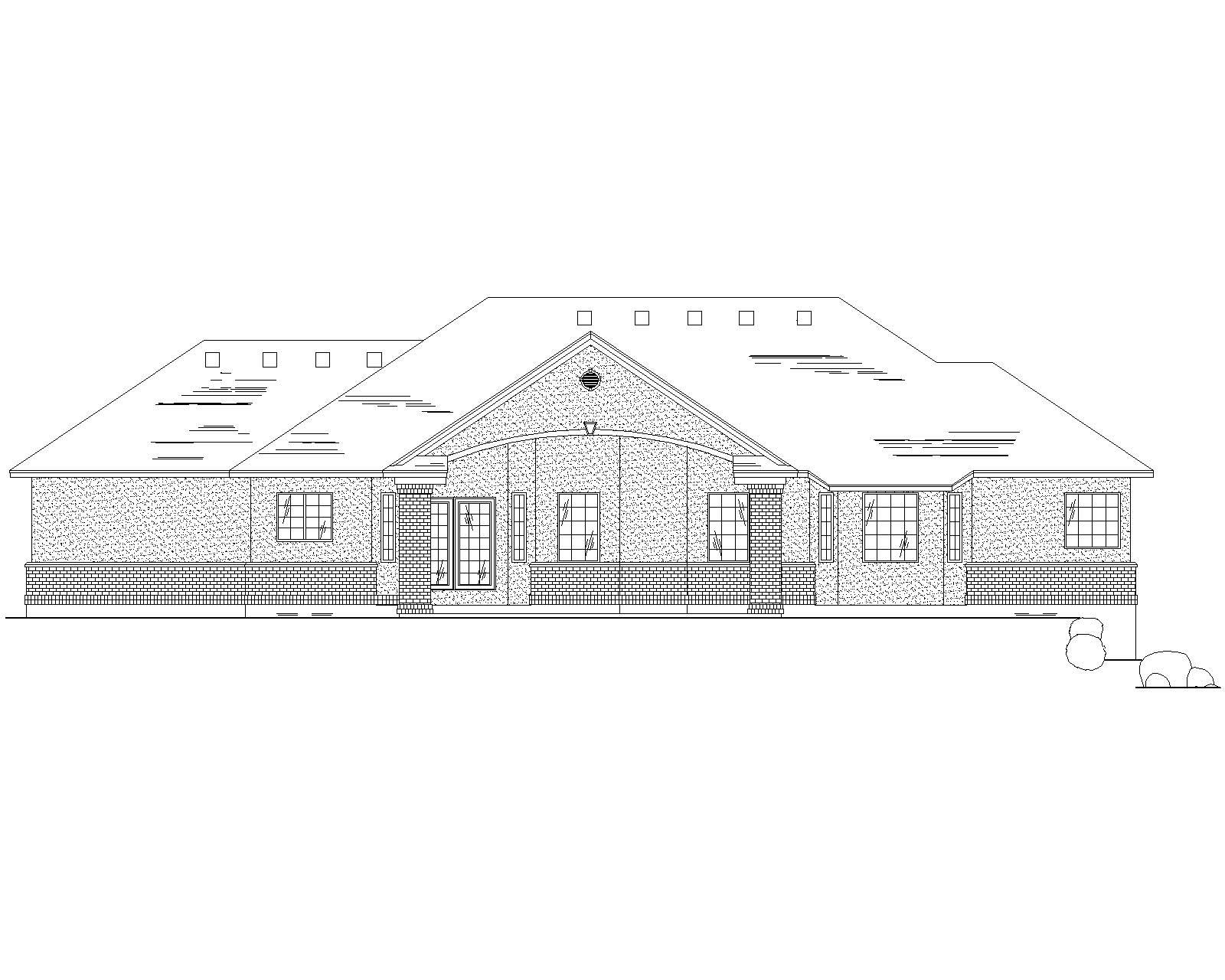 Home Plan Rear Elevation of this 5-Bedroom,1905 Sq Ft Plan -135-1163