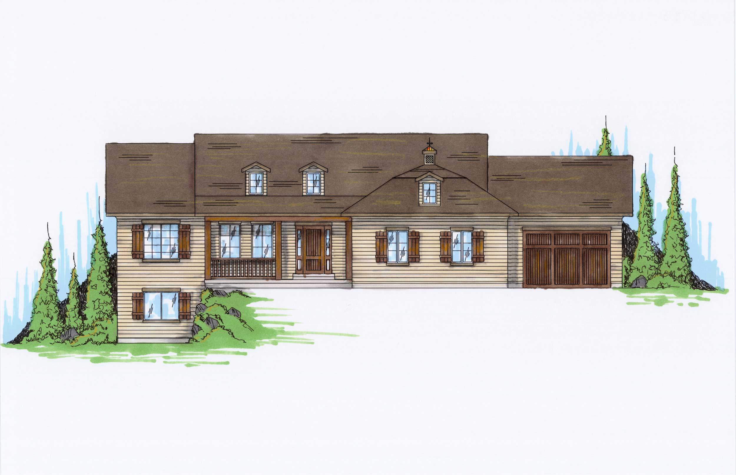 Color Rendering of this house plan