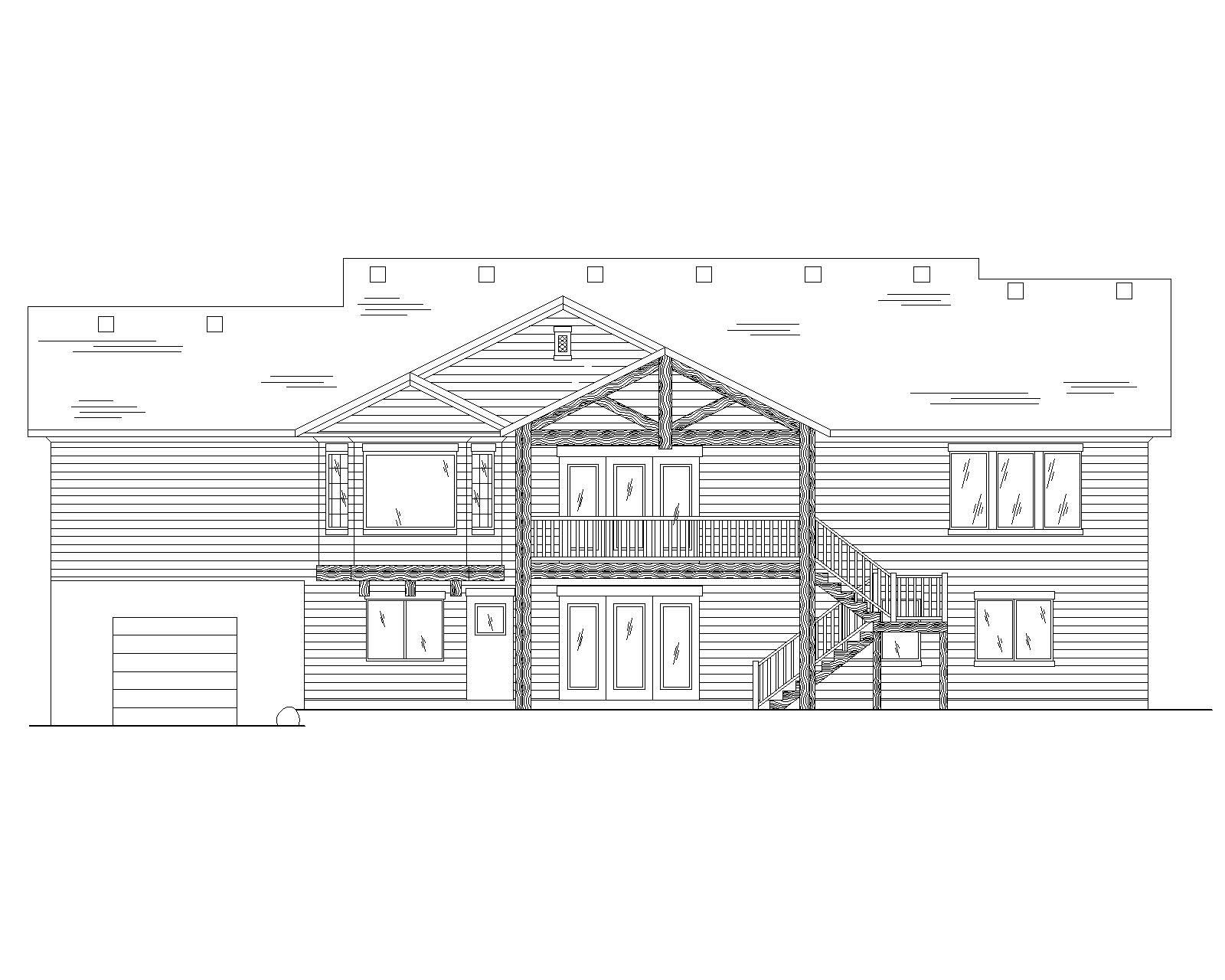 Home Plan Rear Elevation of this 6-Bedroom,1798 Sq Ft Plan -135-1167