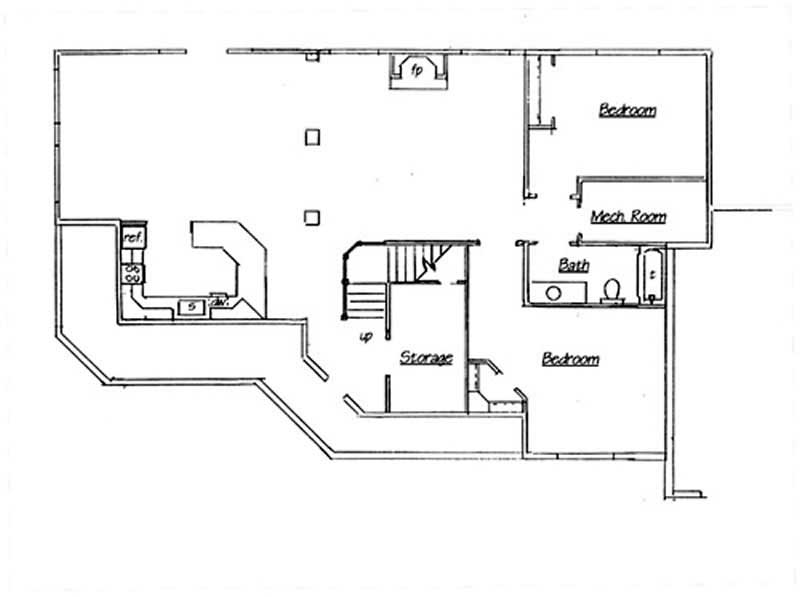 Floor Plan Basement of European Plan #135-1174