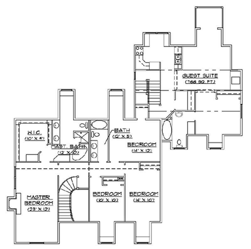Floor Plan Second Story of Country Plan #135-1176