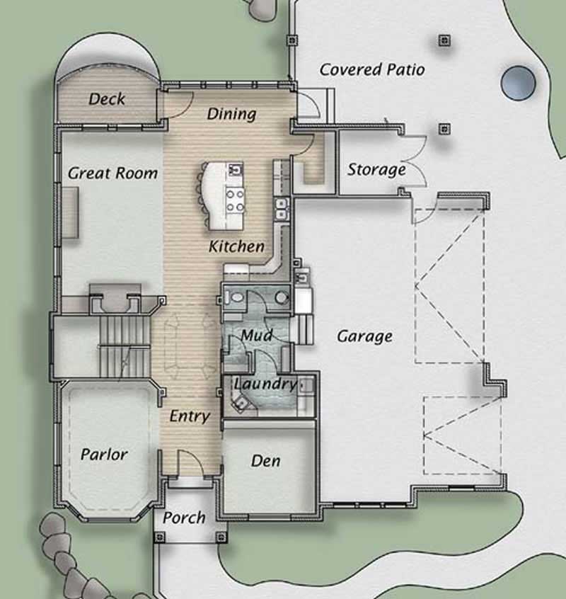Floor Plan First Story of European Plan #135-1183