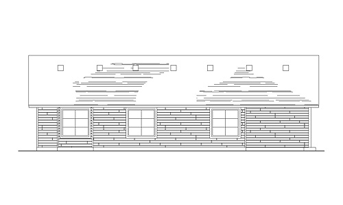 Home Plan Rear Elevation of this 3-Bedroom,1245 Sq Ft Plan -135-1188