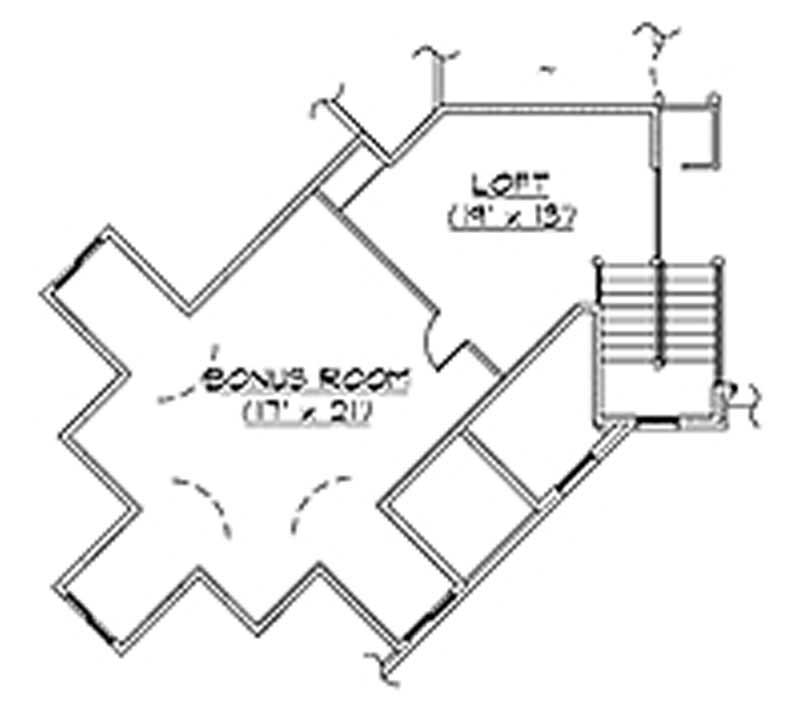 Floor Plan Second Story of European Plan #135-1193