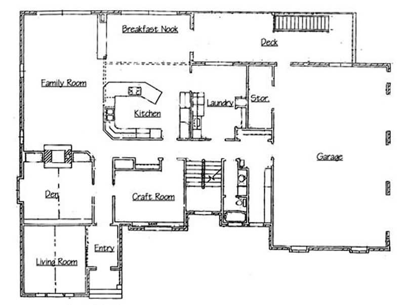 Floor Plan First Story of European Plan #135-1194