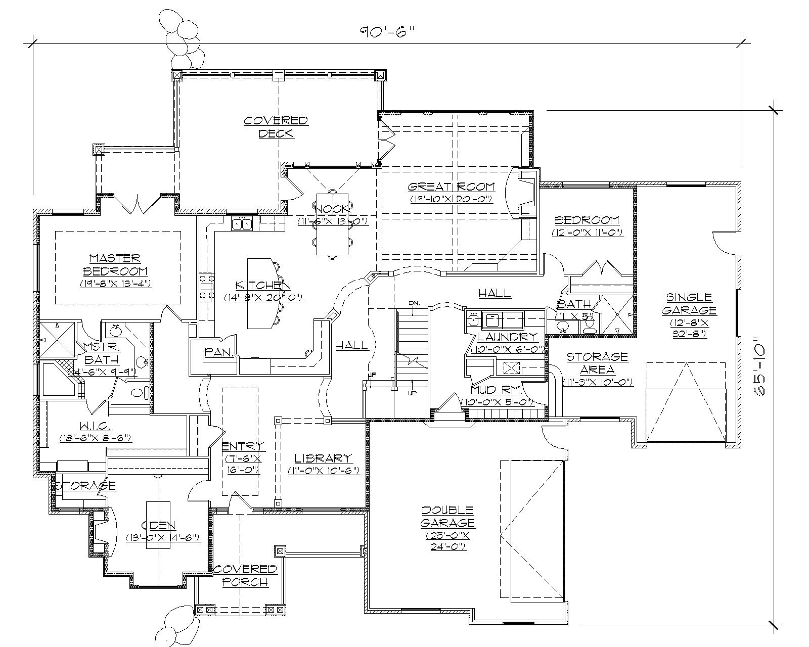 Floor Plan First Story of European Plan #135-1198