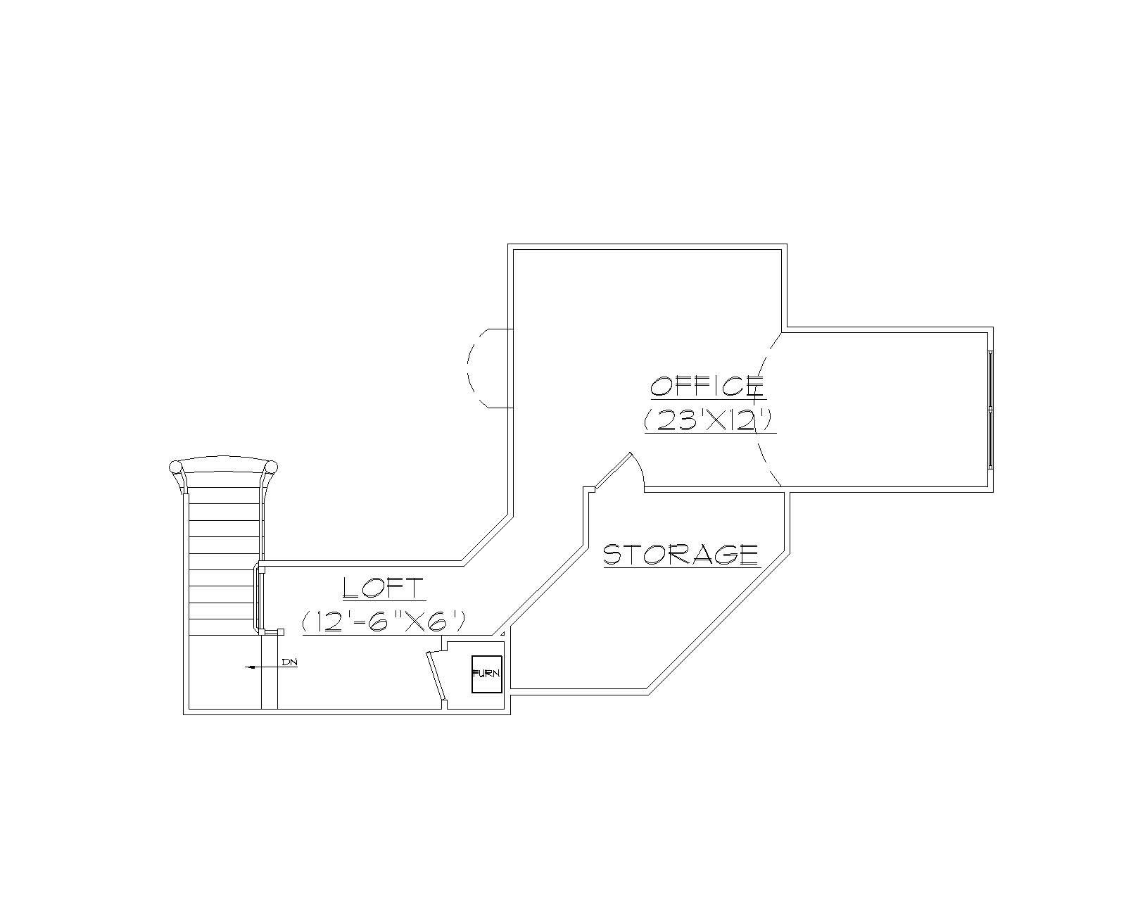 Floor Plan Second Story of European Plan #135-1199