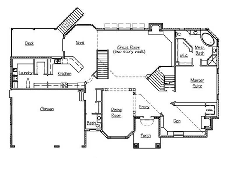 Floor Plan First Story of European Plan #135-1205