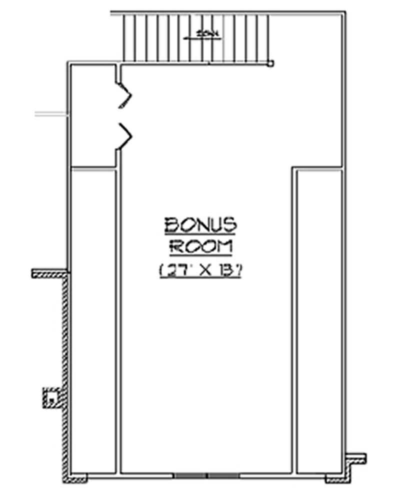 Floor Plan Second Story of European Plan #135-1209