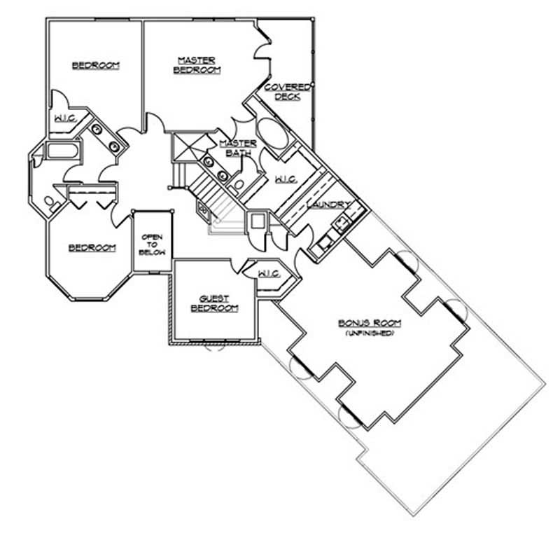 Floor Plan Second Story of Country Plan #135-1210
