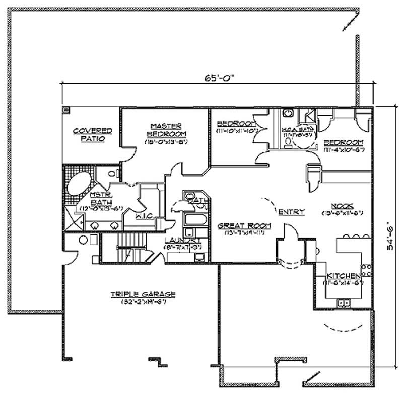 Floor Plan First Story of Country Plan #135-1212