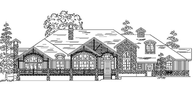 Front View of this 5-Bedroom, 3817 Sq Ft Plan - 135-1215