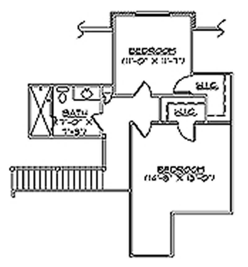 Floor Plan Second Story of Country Plan #135-1215