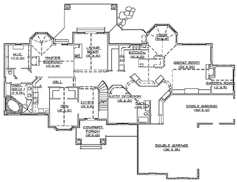 Floor Plan First Story of European Plan #135-1217