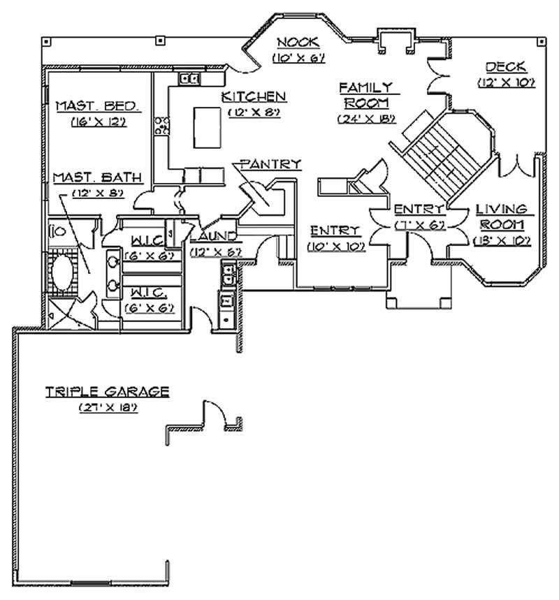 Floor Plan First Story of European Plan #135-1227