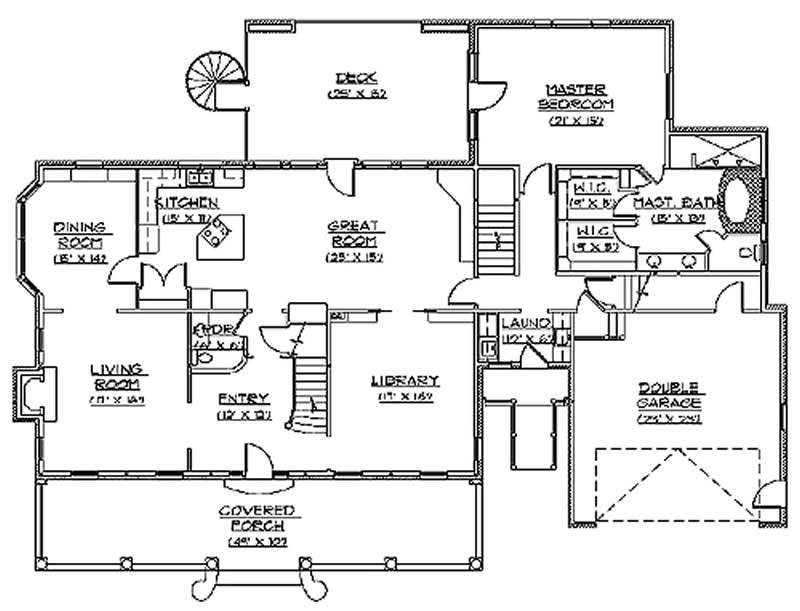 Floor Plan First Story of Cape Cod Plan #135-1231