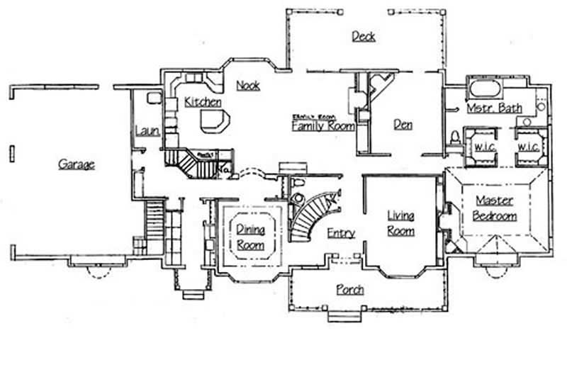 Floor Plan First Story of European Plan #135-1232
