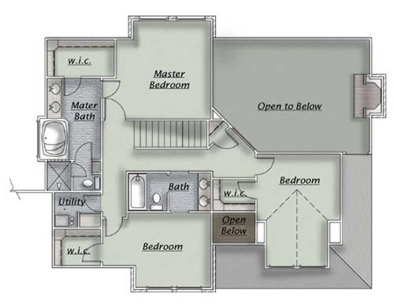 Floor Plan Second Story of Cape Cod Plan #135-1239