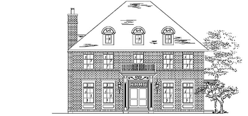 Front View of this 4-Bedroom, 2943 Sq Ft Plan - 135-1244