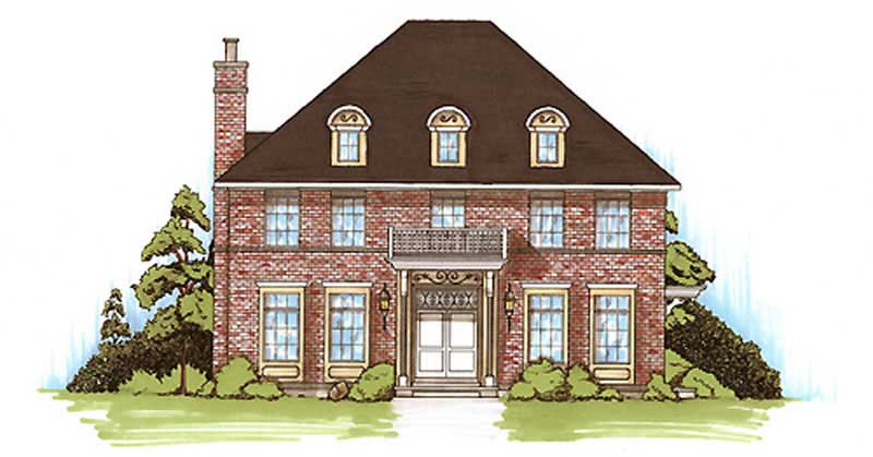 Colonial home (ThePlanCollection: Plan #135-1244)
