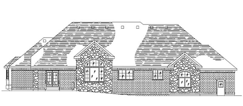 Home Plan Rear Elevation of this 4-Bedroom,2546 Sq Ft Plan -135-1245