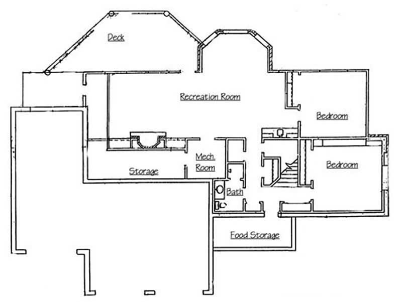 Floor Plan Basement of European Plan #135-1246