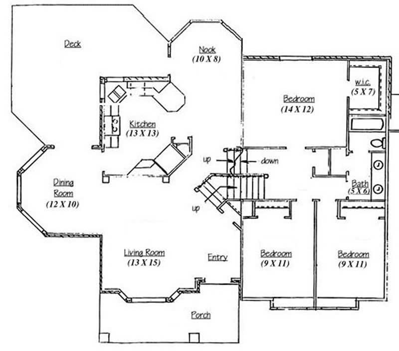 Floor Plan First Story of European Plan #135-1249